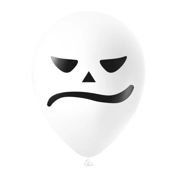 Ilustrasi Balon Halloween Putih Dengan Wajah Menakutkan Dan Lucu - Stok Vektor