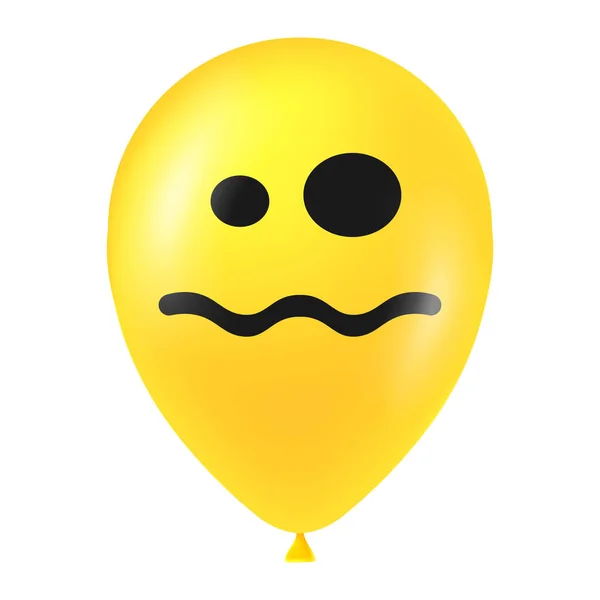 Halloween Yellow Balloon Illustration Scary Funny Face — Stock Vector