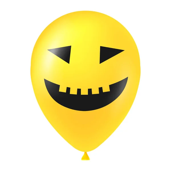 Halloween Gelben Luftballon Illustration Mit Beängstigenden Und Lustigen Gesicht — Stockvektor
