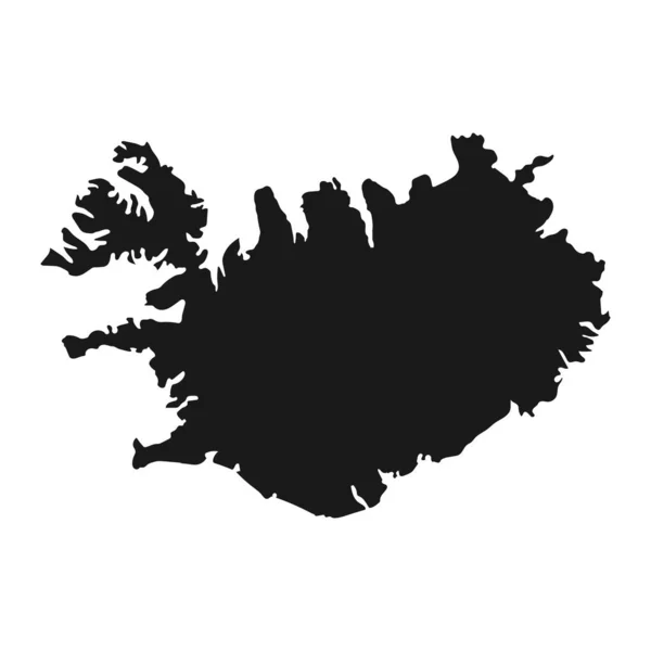 背景に孤立した境界線を持つ非常に詳細なアイスランド地図 — ストックベクタ