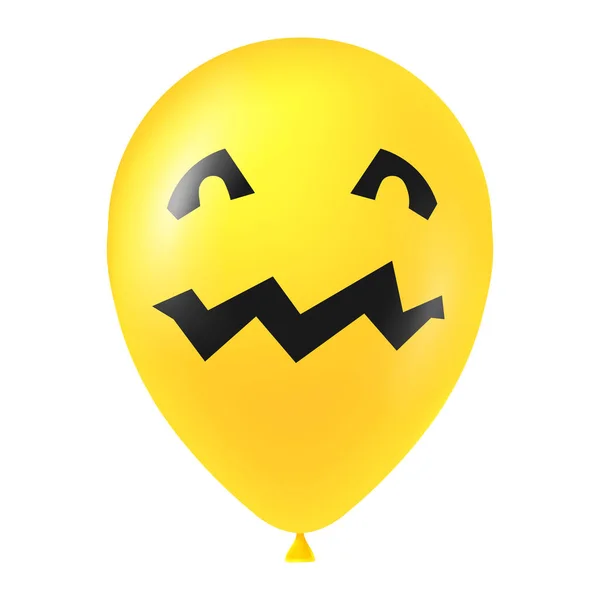 Halloween Amarelo Balão Ilustração Com Rosto Assustador Engraçado —  Vetores de Stock