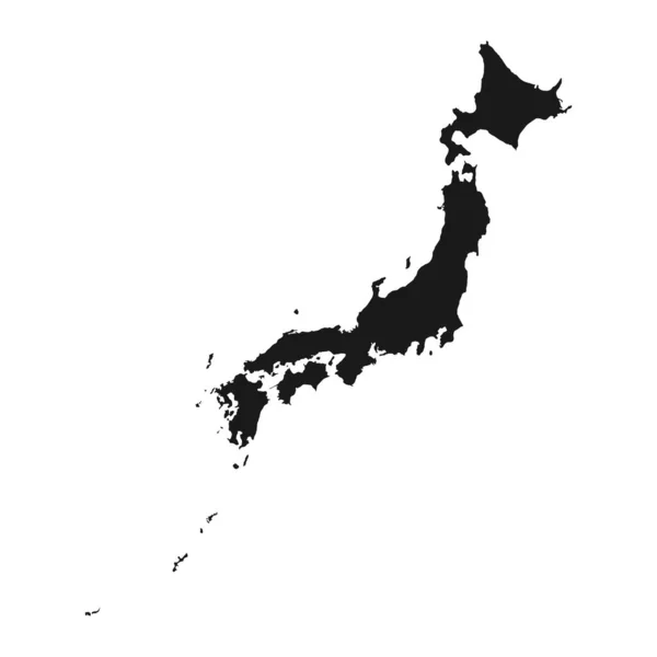 Peta Jepang Yang Sangat Rinci Dengan Batas Batas Yang Terisolasi - Stok Vektor