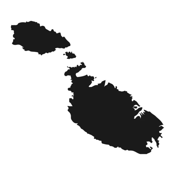 Málta Rendkívül Részletes Térképe Háttérben Elszigetelt Határokkal — Stock Vector