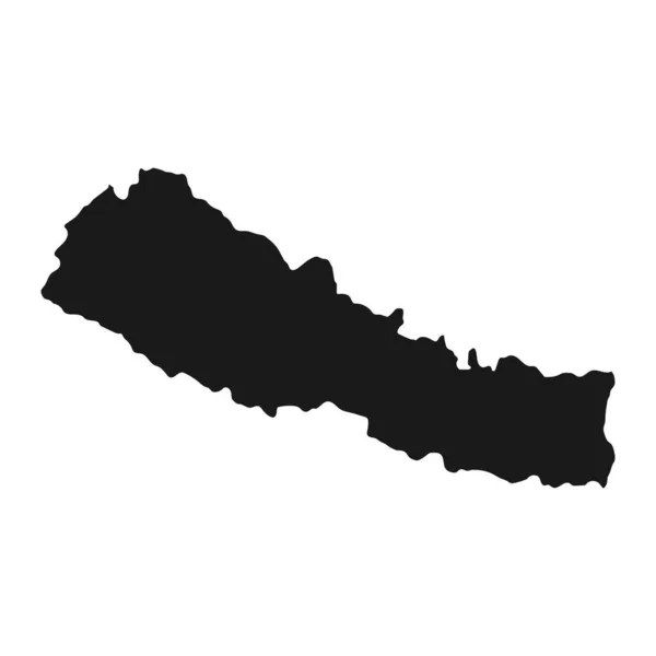 Peta Nepal Yang Sangat Rinci Dengan Batas Batas Yang Terisolasi - Stok Vektor