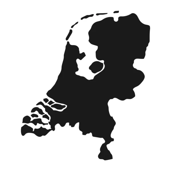 Πολύ Λεπτομερής Χάρτης Των Κάτω Χωρών Σύνορα Απομονωμένα Στο Παρασκήνιο — Διανυσματικό Αρχείο