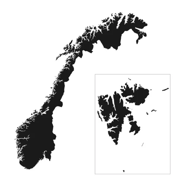 背景に孤立した境界線を持つ非常に詳細なノルウェー地図 — ストックベクタ