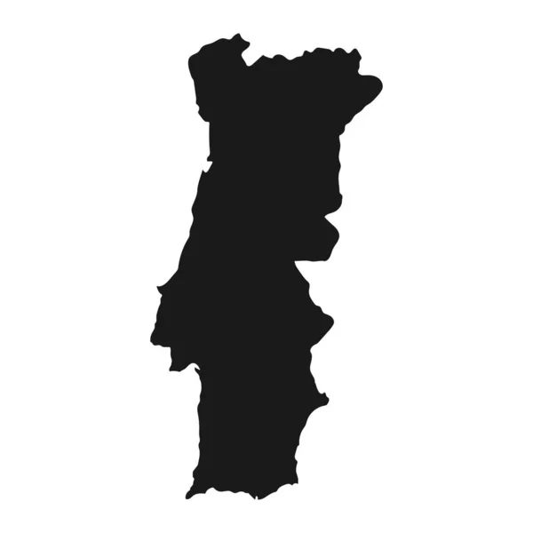 Mycket Detaljerad Portugisisk Karta Med Gränser Isolerade Bakgrund — Stock vektor