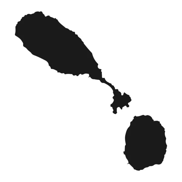 Carte Très Détaillée Saint Kitts Nevis Avec Frontières Isolées Arrière — Image vectorielle