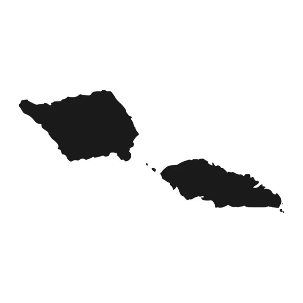 Mycket Detaljerad Samoa Karta Med Gränser Isolerade Bakgrund — Stock vektor
