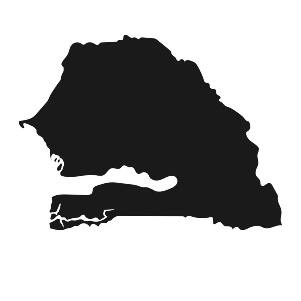 Carte Très Détaillée Sénégal Avec Des Frontières Isolées Arrière Plan — Image vectorielle
