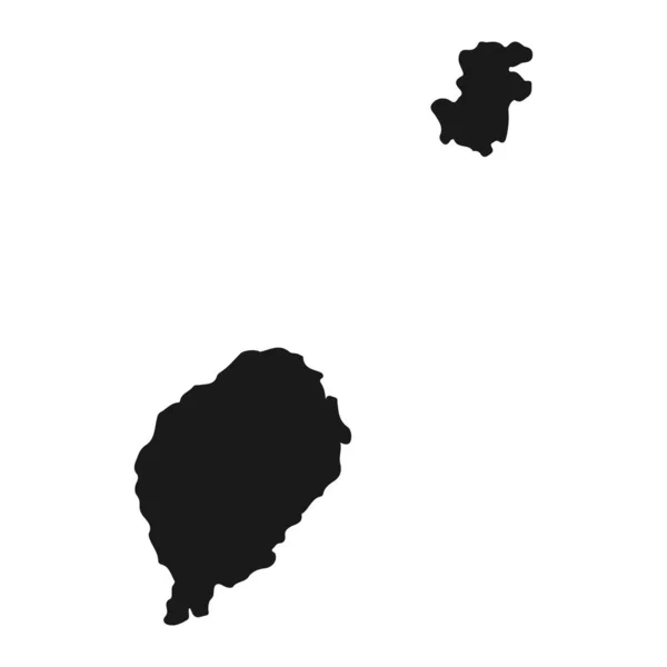 Vysoce Podrobná Mapa Svatého Tomáše Princova Ostrova Okraji Izolovanými Pozadí — Stockový vektor