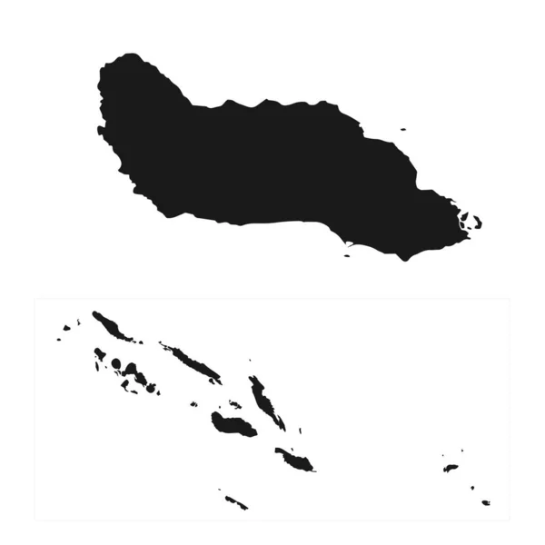 Isole Salomone Altamente Dettagliate Con Mappa Guadalcanal Con Confini Isolati — Vettoriale Stock
