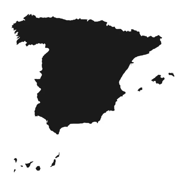 Mapa Muy Detallado España Con Fronteras Aisladas Sobre Fondo — Archivo Imágenes Vectoriales