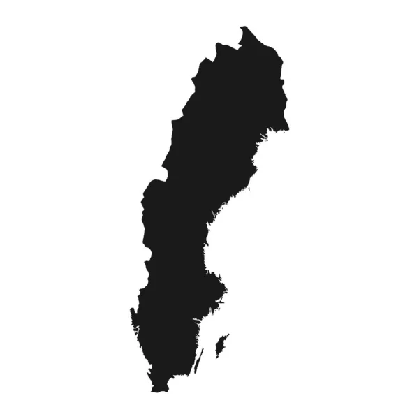 背景に孤立した境界線を持つ非常に詳細なスウェーデン地図 — ストックベクタ