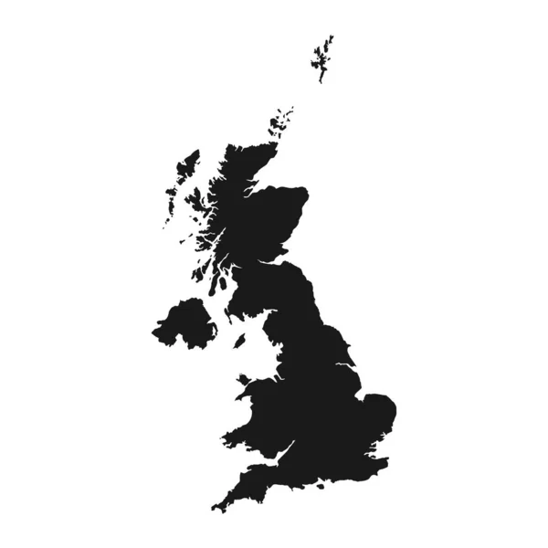 Wysoko Szczegółowa Mapa Zjednoczonego Królestwa Odizolowanymi Granicami Tle — Wektor stockowy
