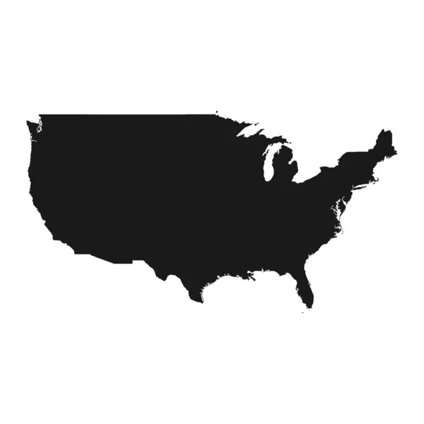 Mappa Altamente Dettagliata Degli Stati Uniti Con Confini Isolati Sullo — Vettoriale Stock