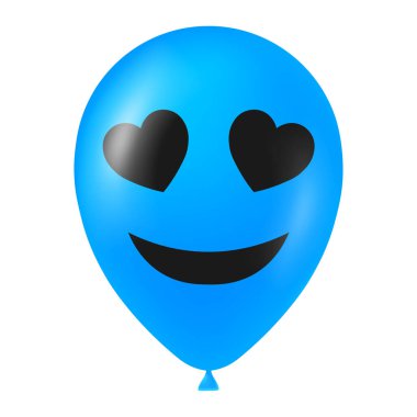Korkunç ve komik yüzlü Cadılar Bayramı mavi balonu çizimi