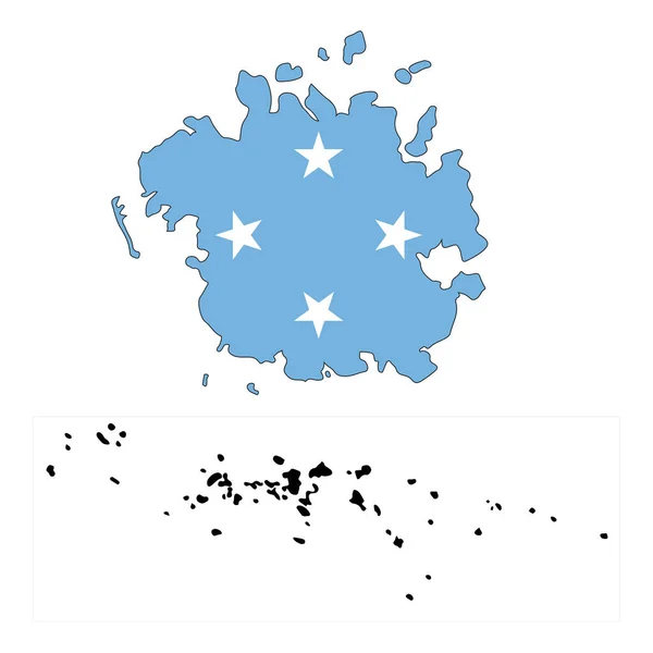 Bandera Los Estados Federados Micronesia Ilustración Simple Para Día Independencia — Archivo Imágenes Vectoriales