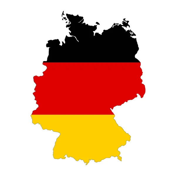 Germany Map Silhouette Flag Isolated White Background — Stock Vector