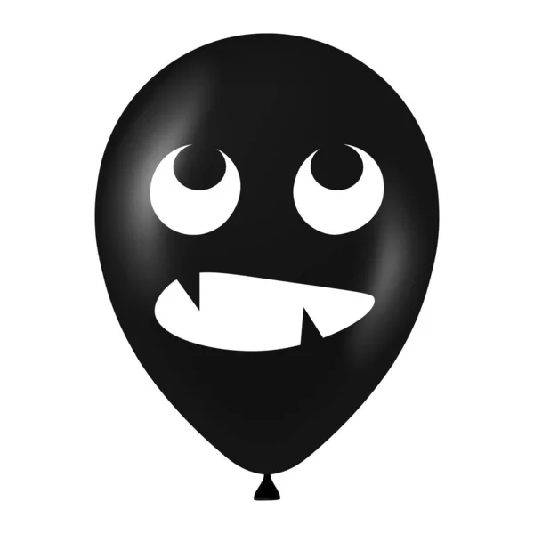 万圣节黑色气球图片与可怕和滑稽的脸 — 图库矢量图片