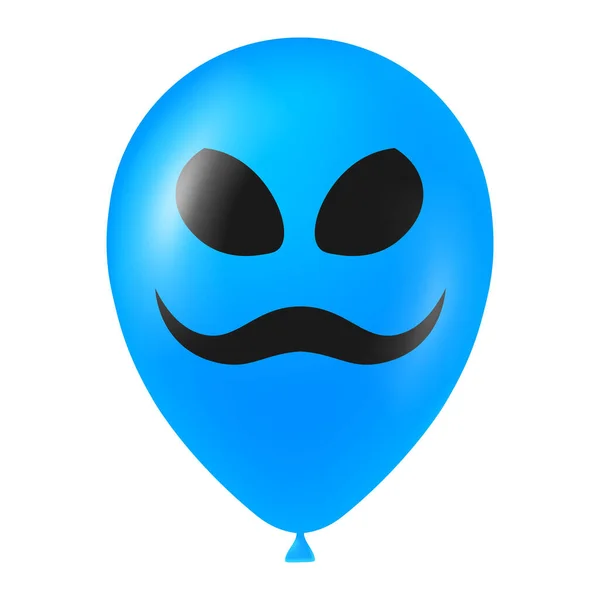 Halloween Modrý Balón Ilustrace Děsivou Legrační Tvář — Stockový vektor