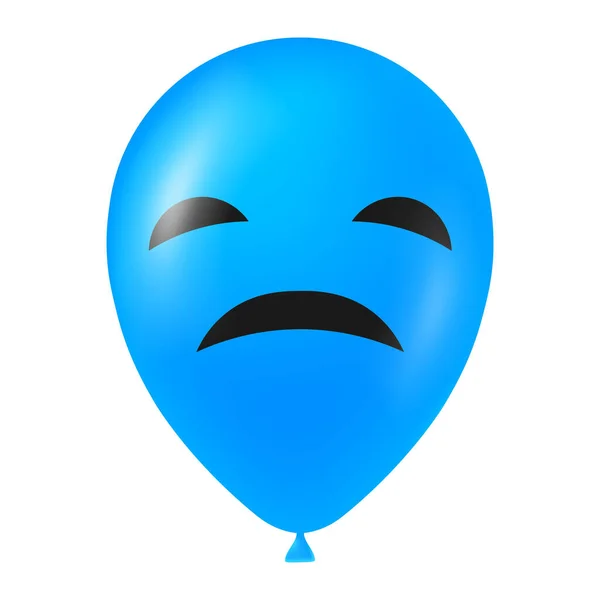 Halloween Azul Balão Ilustração Com Rosto Assustador Engraçado — Vetor de Stock