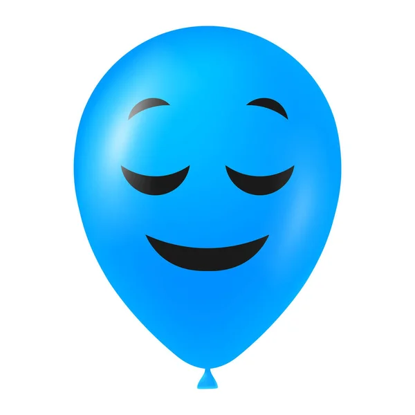Halloween Blauer Ballon Illustration Mit Gruseligen Und Lustigen Gesicht — Stockvektor