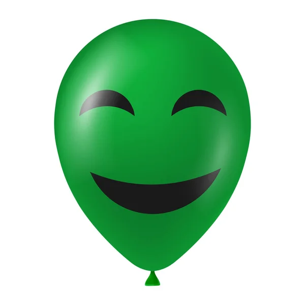Illustration Ballon Vert Halloween Avec Visage Effrayant Drôle — Image vectorielle