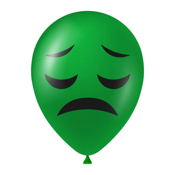 Halloween Zielony Balon Ilustracja Straszną Zabawną Twarzą — Wektor stockowy