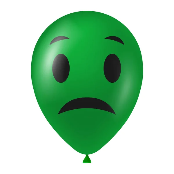 Halloween Balão Verde Ilustração Com Rosto Assustador Engraçado — Vetor de Stock