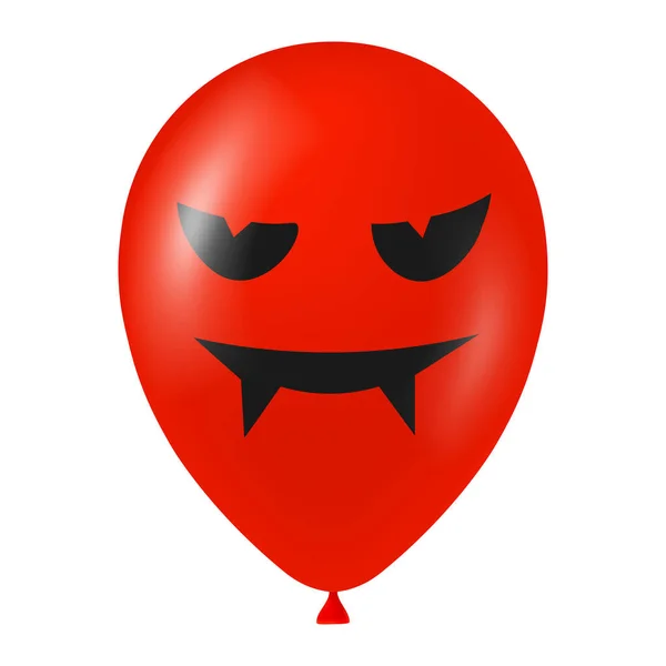 stock vector Halloween red balloon illustration with scary and funny face