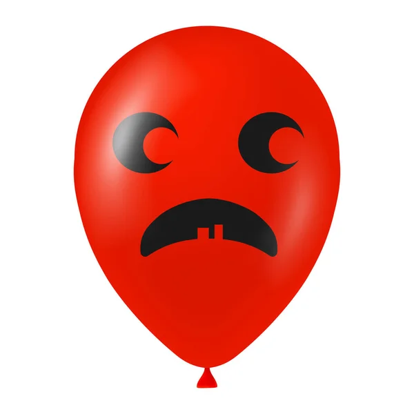 Halloween Červený Balón Ilustrace Děsivou Legrační Tvář — Stockový vektor