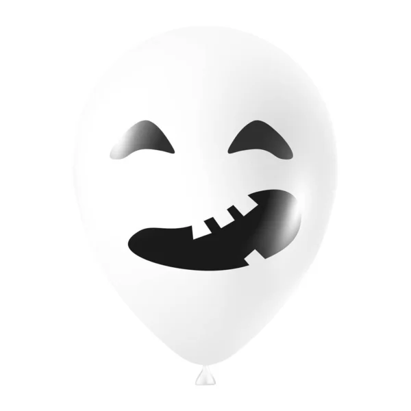 Απόκριες Λευκό Μπαλόνι Εικονογράφηση Τρομακτικό Και Αστείο Πρόσωπο — Διανυσματικό Αρχείο