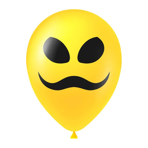 Halloween Amarelo Balão Ilustração Com Rosto Assustador Engraçado — Vetor de Stock