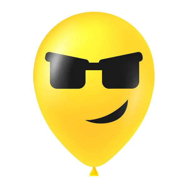 Halloween Žlutý Balón Ilustrace Děsivou Legrační Tvář — Stockový vektor