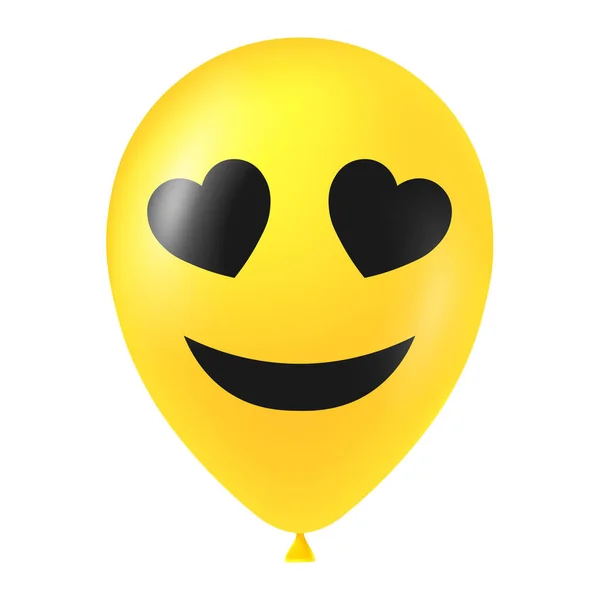 Korkunç Komik Yüzlü Cadılar Bayramı Sarı Balonu Çizimi — Stok Vektör