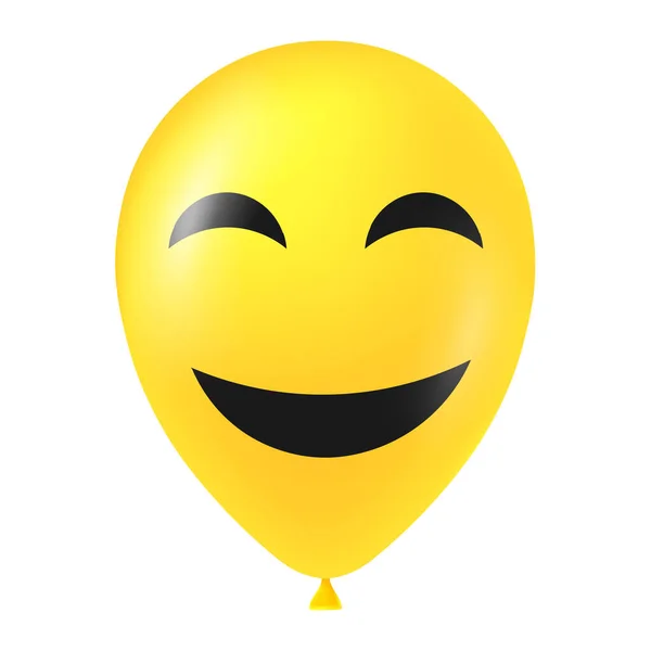 怖いと面白い顔をしたハロウィーンの黄色のバルーンイラスト — ストックベクタ