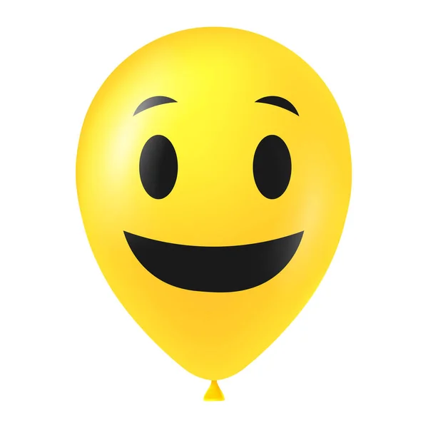 Halloween Amarelo Balão Ilustração Com Rosto Assustador Engraçado — Vetor de Stock