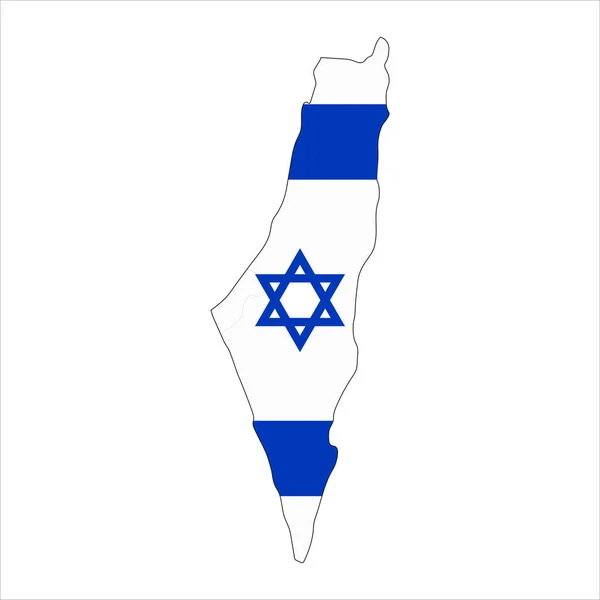 이스라엘 국기가 배경에 분리되어 실루엣 — 스톡 벡터