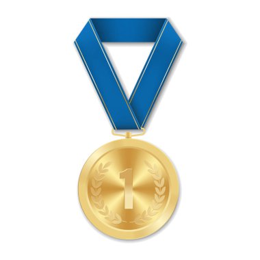 Geometrik şekillerden numara illüstrasyonu ile altın madalya