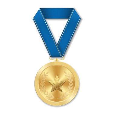 Geometrik şekillerden yıldız illüstrasyonuyla altın madalya