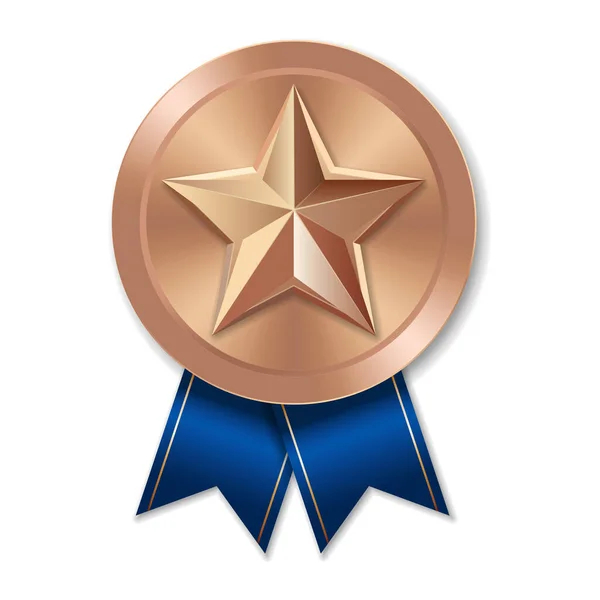 Medalha Bronze Com Estrela Ilustração Formas Geométricas — Vetor de Stock