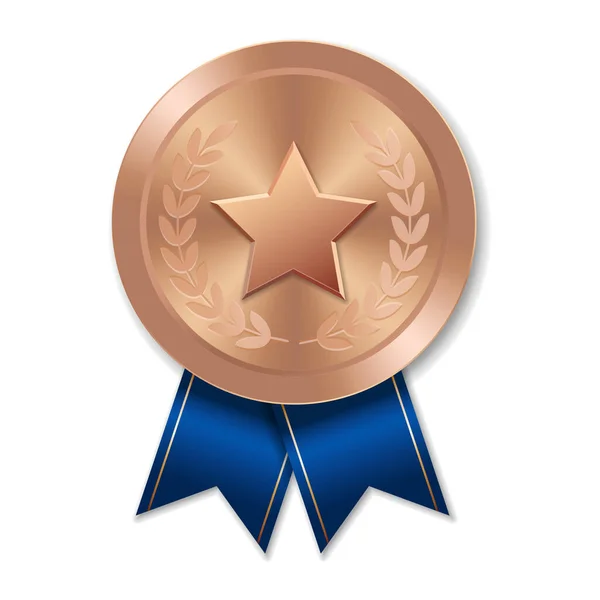 Бронзова Медаль Зіркою Ілюстрація Геометричних Фігур — стоковий вектор