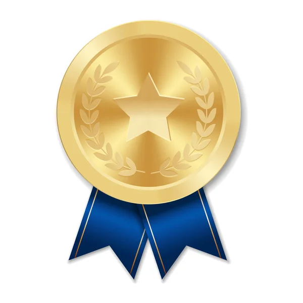 Золота Медаль Зіркою Ілюстрація Геометричних Фігур — стоковий вектор
