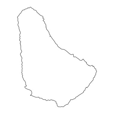Arkaplanda izole edilmiş sınırları olan son derece ayrıntılı Barbados haritası