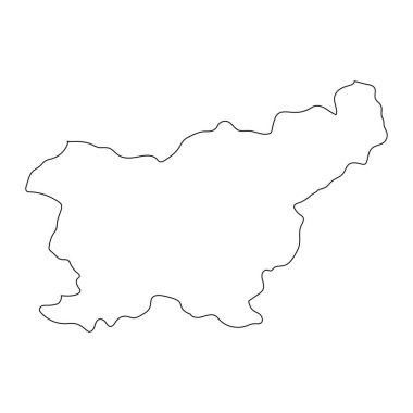 Arkaplanda izole edilmiş sınırlarla son derece ayrıntılı Slovenya haritası