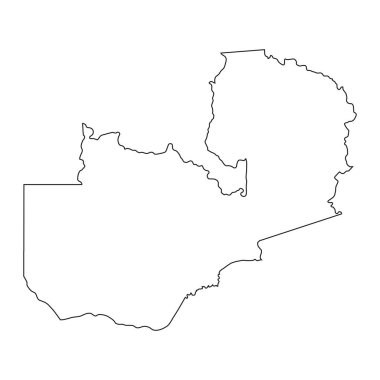 Arkaplanda izole edilmiş sınırları olan son derece ayrıntılı Zambiya haritası