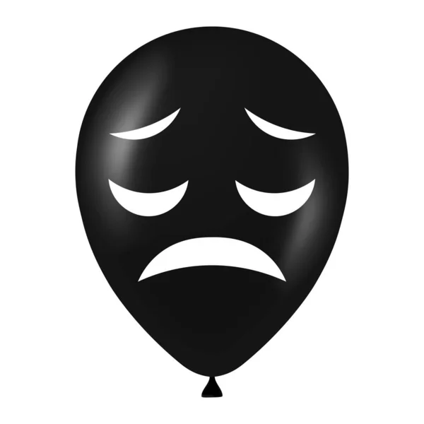 Хэллоуин Черный Воздушный Шар Иллюстрация Страшным Смешным Лицом — стоковый вектор