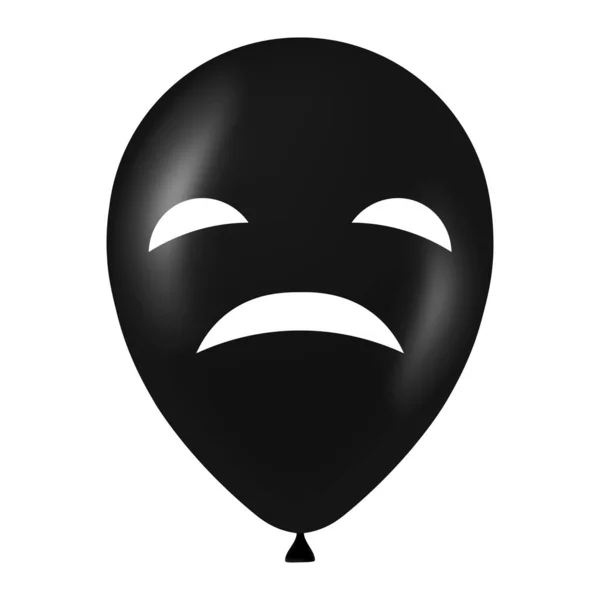 Хэллоуин Черный Воздушный Шар Иллюстрация Страшным Смешным Лицом — стоковый вектор