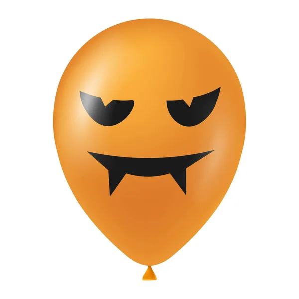 Иллюстрация Оранжевого Шара Хэллоуин Пугающим Смешным Лицом — стоковый вектор